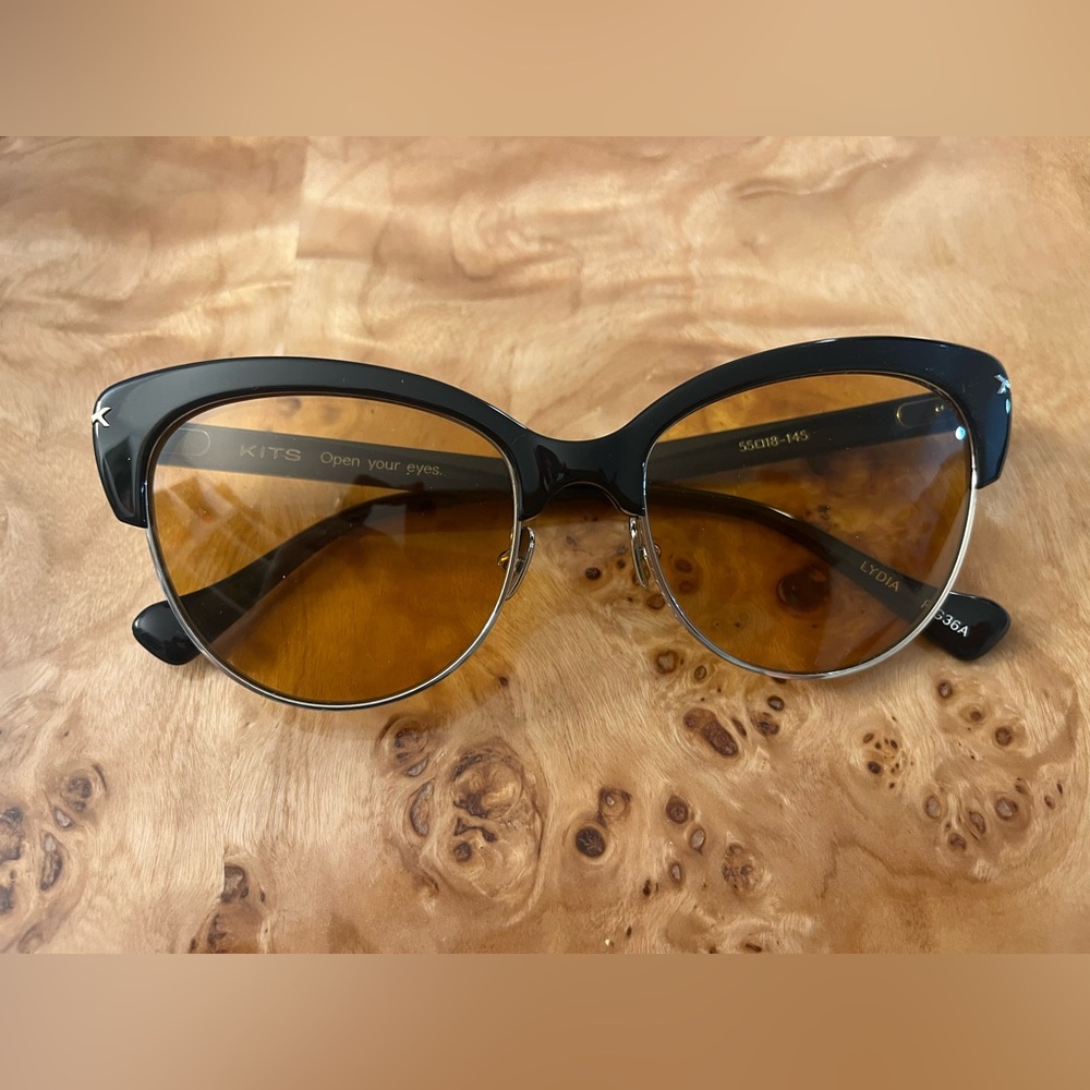 Kits Lydia Black And Brown Sunglasses
